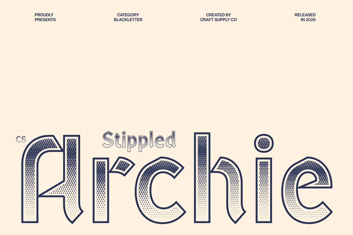 CS Archie Stippled Font - Free Download