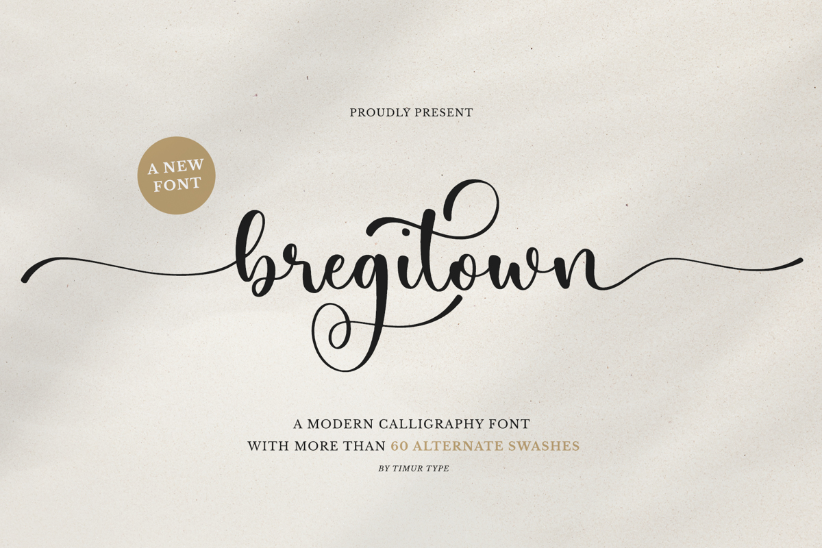 Bregitown Font | Timur type | FontSpace