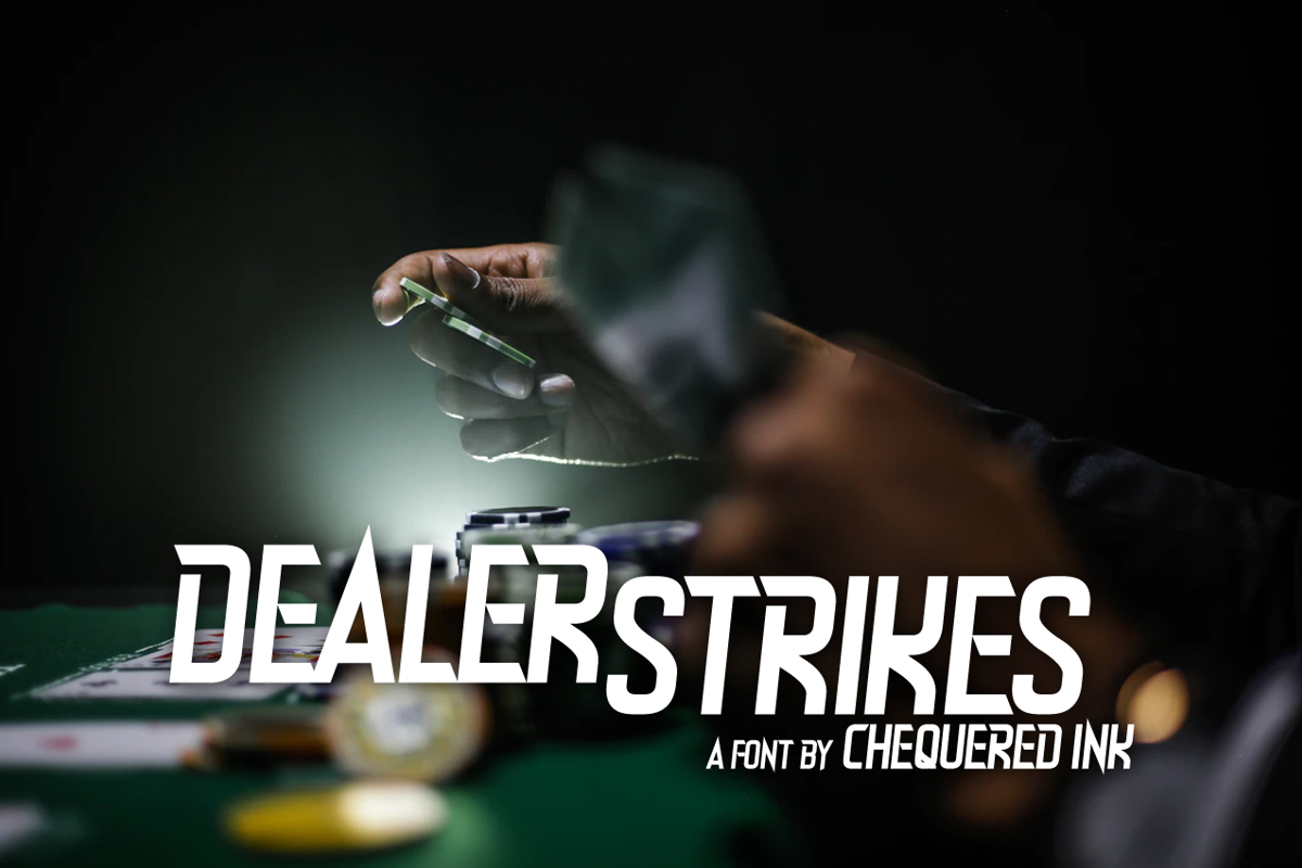 Dealer Strikes Font Chequered Ink FontSpace