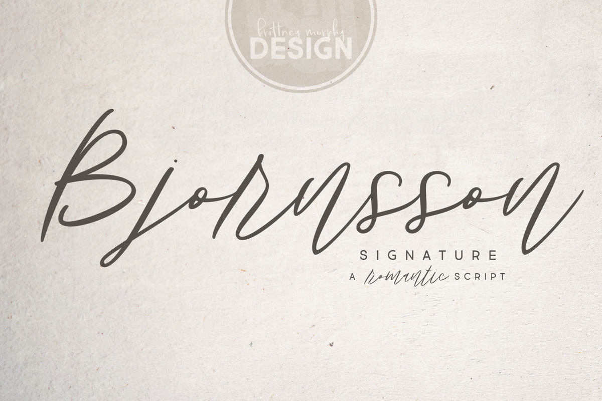 Bjornsson Signature Font | Brittney Murphy Design | FontSpace