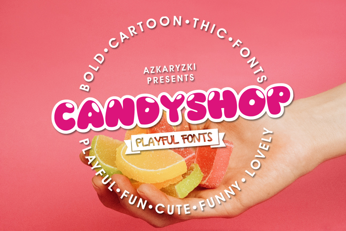 Шрифт Candy shop. Candy shop font.