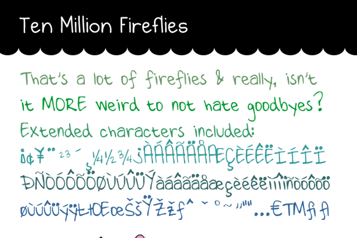 Ten Million Fireflies Font - Free Download