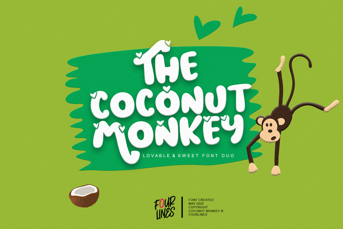 The Coconut love Font Fourlines Design FontSpace