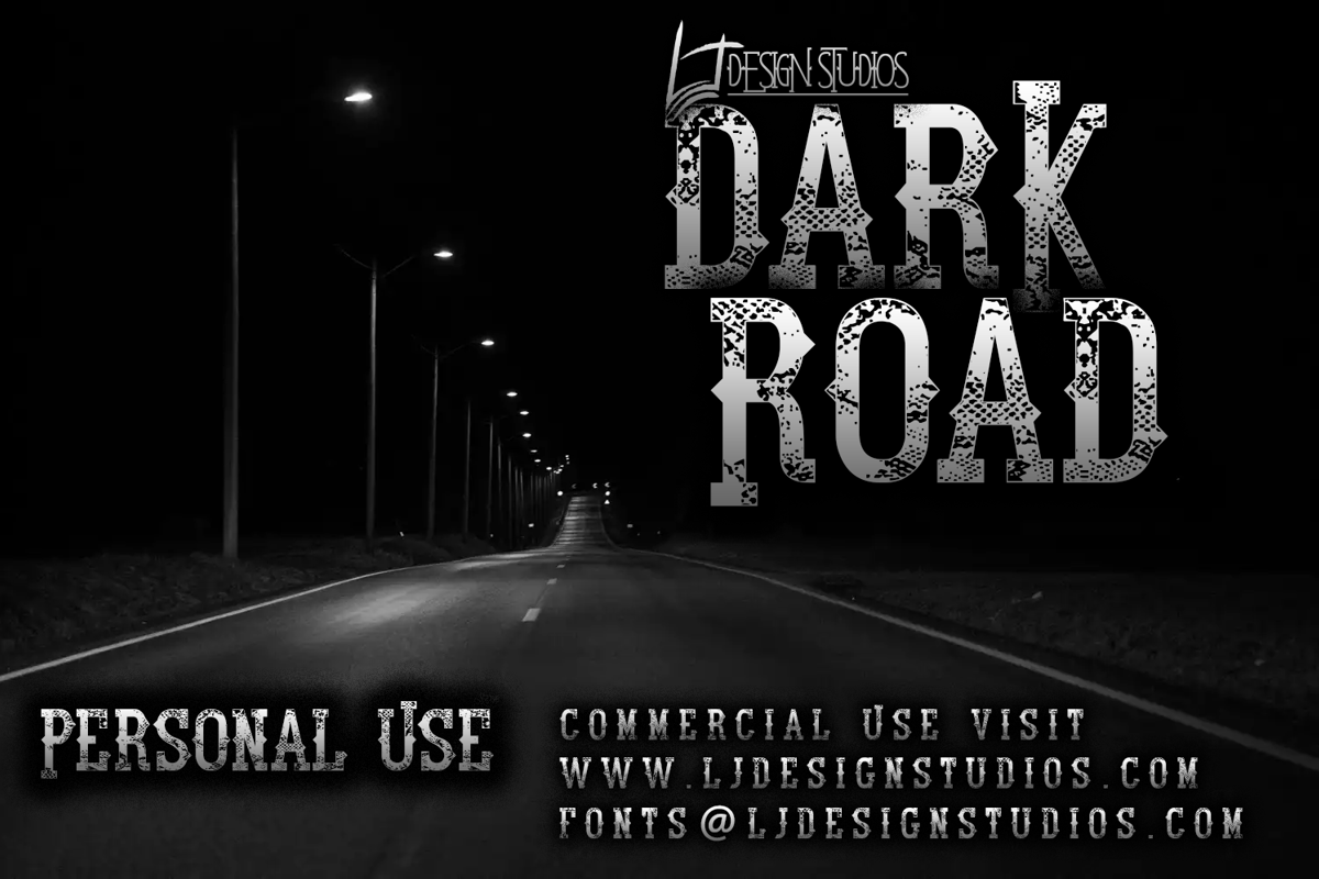 Dark Road Font LJ Design Studios FontSpace