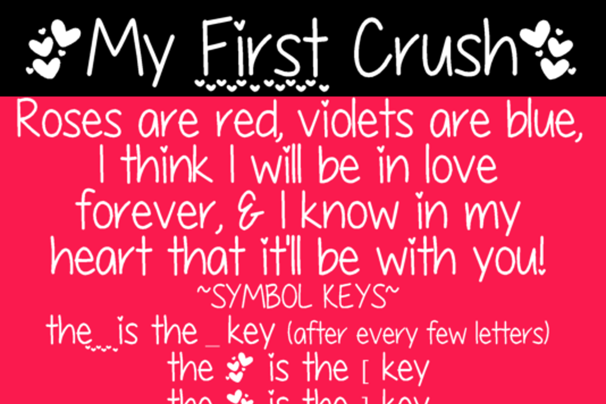 My First Crush Font ByTheButterfly FontSpace