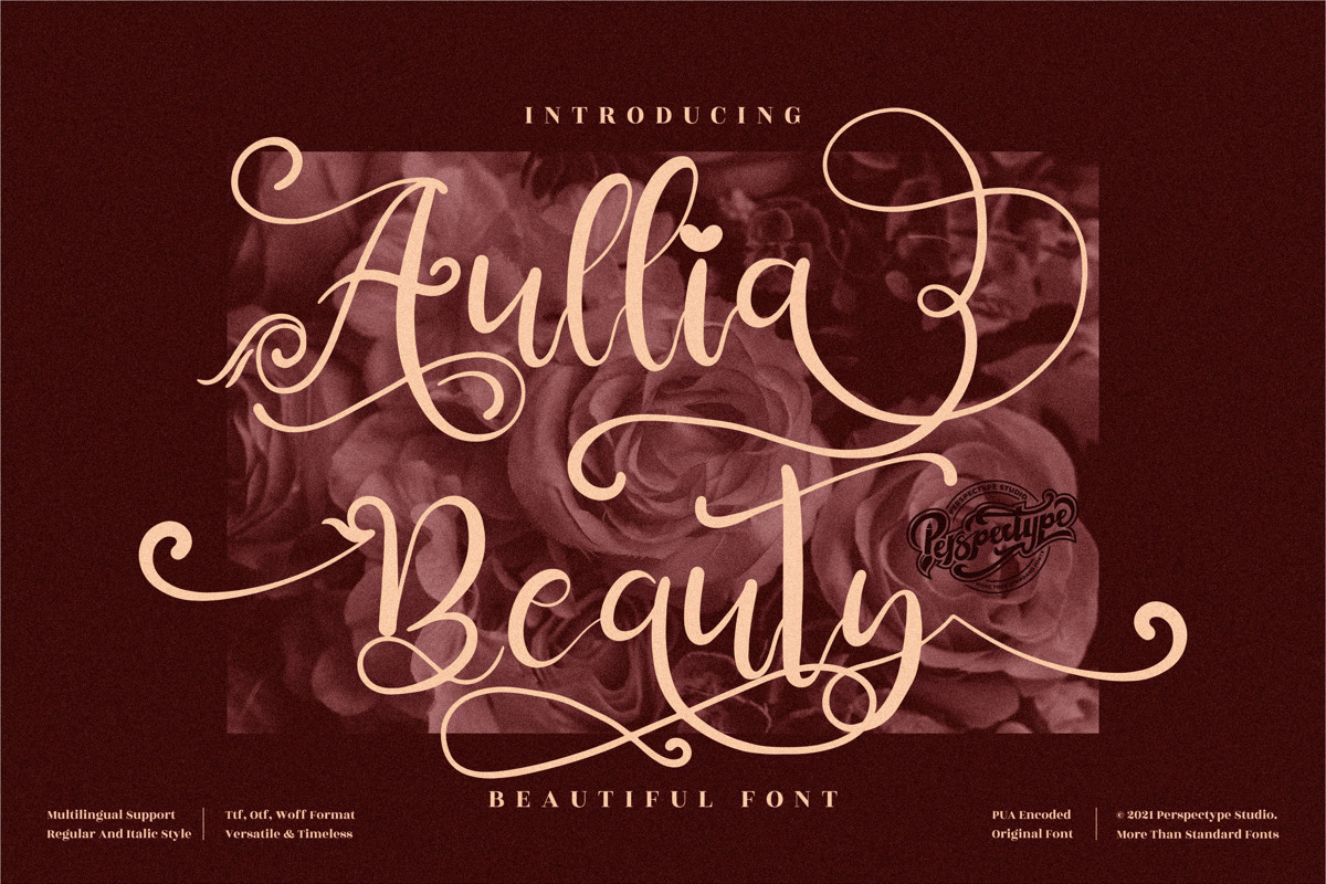 Aulia Lettering Aullia Beauty Font - Free Download