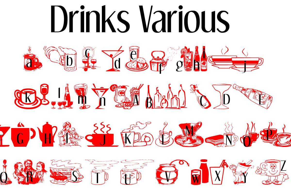 Drinks Various Font GemFonts FontSpace