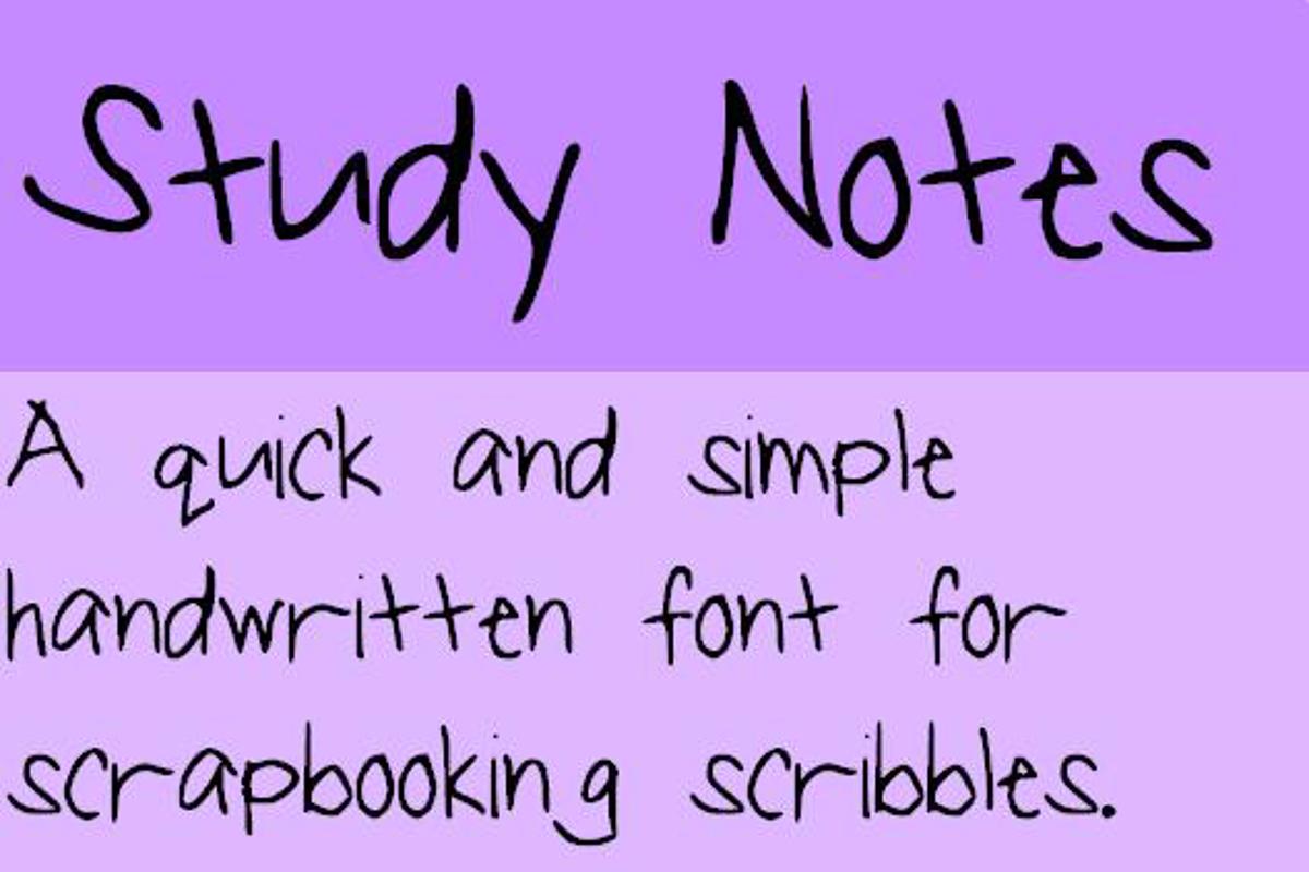 StudyNotes Font fluffybanana101 FontSpace
