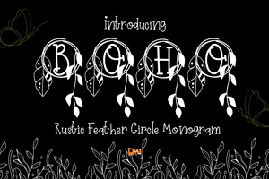 Rustic Feather Circle Monogram