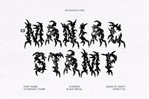 Related font CS Maniac Stamp