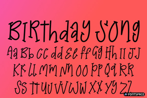 Related font Birthday Song