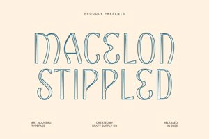 Related font Macelon Stippled