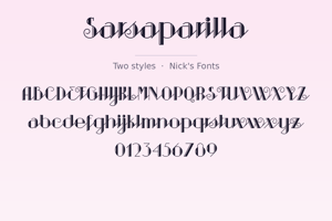 Related font Sarsaparilla