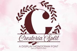 Related font Crestoria Split Monogram