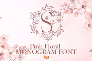 Pink Floral Monogram