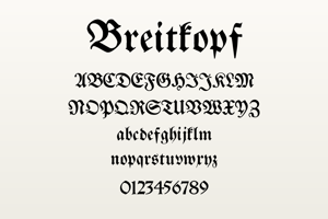 Related font Breitkopf Fraktur