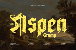 Related font CS Aspen Stamp