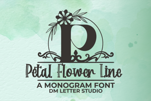 Petal Flower Line Monogram