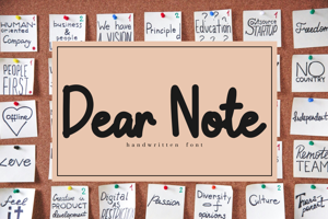 Related font Dear _note