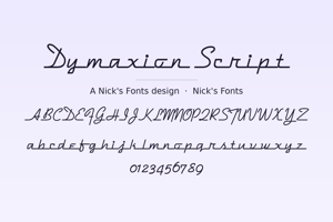 Related font Dymaxion Script
