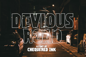 Related font Devious Road