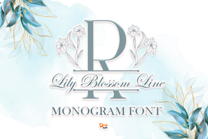 Lily Blossom Line Monogram