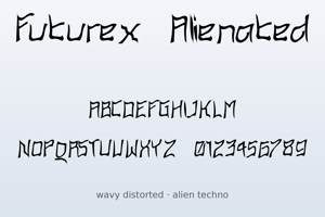 Related font Futurex Alienated