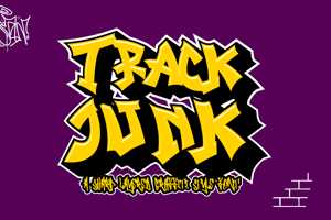 Track Junk - A sharp Layered Graffiti font