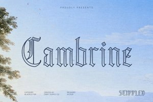Related font Cambrine Stippled