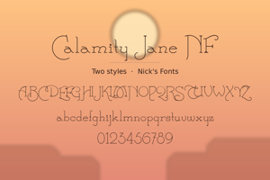Related font Calamity Jane NF