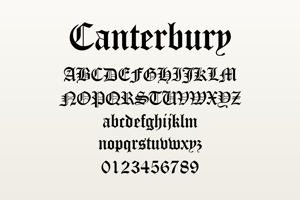 Related font Canterbury