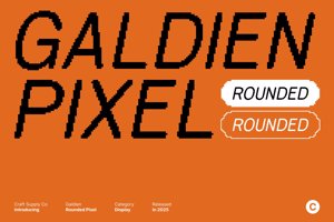 Related font Galdien Rounded Pixel