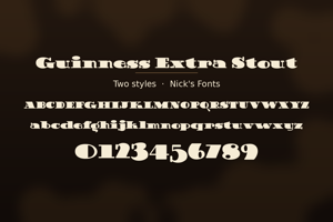 Related font Guinness Extra Stout