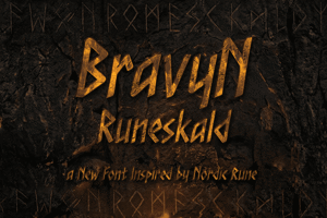 Related font Bravyn Runeskald