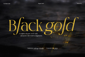 Related font TBJ Black Gold Serif Italic