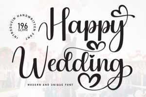 Related font Happy Wedding