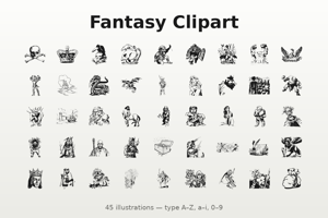 Related font Fantasy Clipart