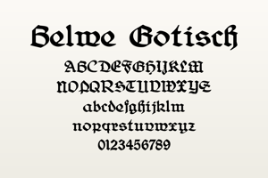 Related font Belwe Gotisch
