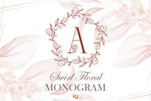 Swirl Floral Monogram