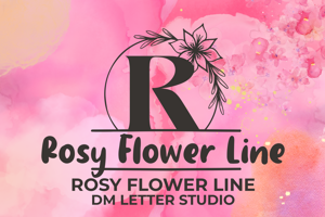 Rosy Flower Line Monogram