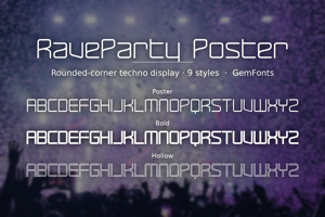 Related font RaveParty Poster