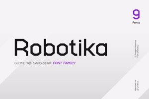 Related font Robotika Pixel Greek