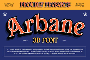 Related font Arbane 3D