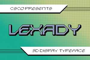 Related font Lexady 3D