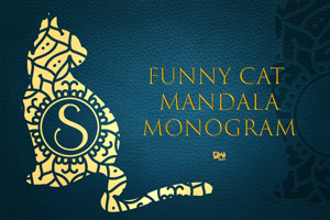 Related font Funny Cat Mandala Monogram