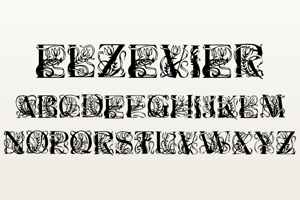 Related font Elzevier Caps