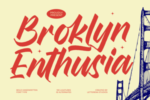 Related font Broklyn Enthusia VERSION