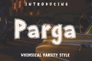 Parga | Whimsical Varsity Style Font