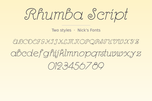 Related font Rhumba Script