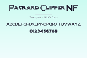 Related font Packard Clipper NF